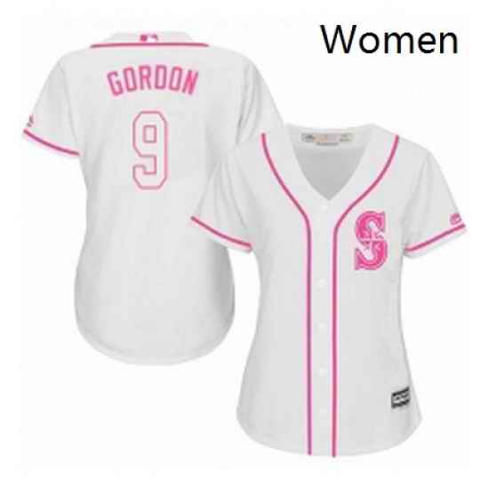 Womens Majestic Seattle Mariners 9 Dee Gordon Authentic White Fashion Cool Base MLB Jersey